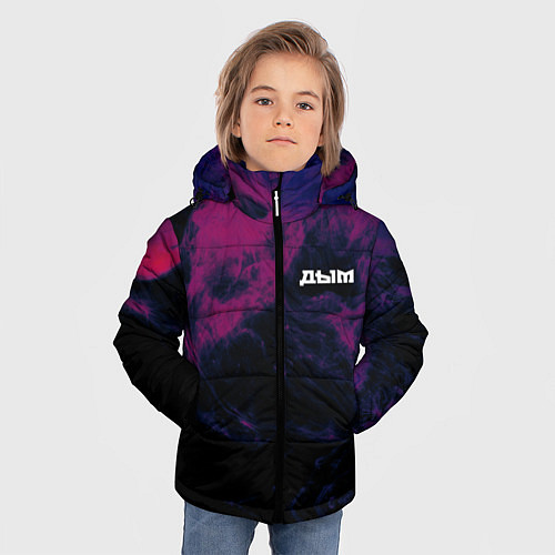 Зимняя куртка для мальчика Разноцветный дым / 3D-Черный – фото 3