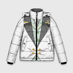 Зимняя куртка для мальчика Белый мультяшный фрак с шейным платком