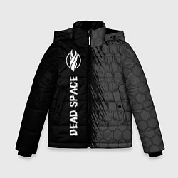Куртка зимняя для мальчика Dead Space glitch на темном фоне по-вертикали, цвет: 3D-черный