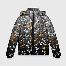 Зимняя куртка для мальчика Стрекозы поверх графики