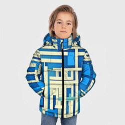 Куртка зимняя для мальчика Полосы на синем фоне, цвет: 3D-красный — фото 2