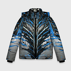 Куртка зимняя для мальчика Киберпанк доспех синий, цвет: 3D-черный