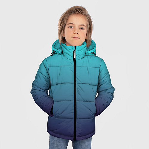 Зимняя куртка для мальчика Подводный градиент / 3D-Черный – фото 3