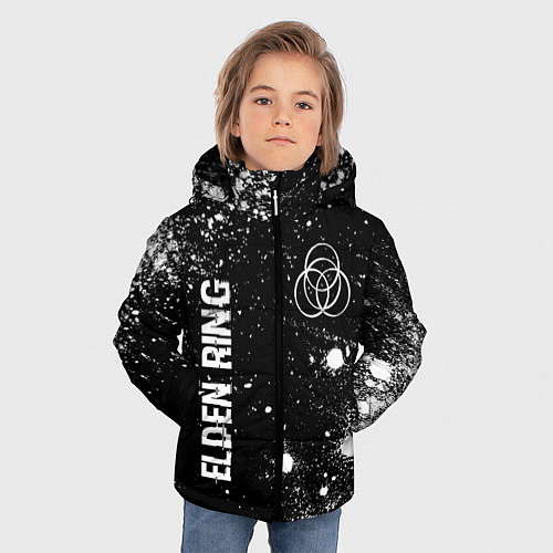 Зимняя куртка для мальчика Elden Ring glitch на темном фоне вертикально / 3D-Черный – фото 3