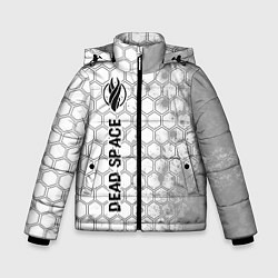 Куртка зимняя для мальчика Dead Space glitch на светлом фоне по-вертикали, цвет: 3D-черный