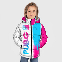 Куртка зимняя для мальчика PUBG neon gradient style по-вертикали, цвет: 3D-черный — фото 2