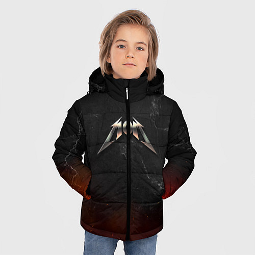 Зимняя куртка для мальчика Мама в стиле Металлика / 3D-Красный – фото 3