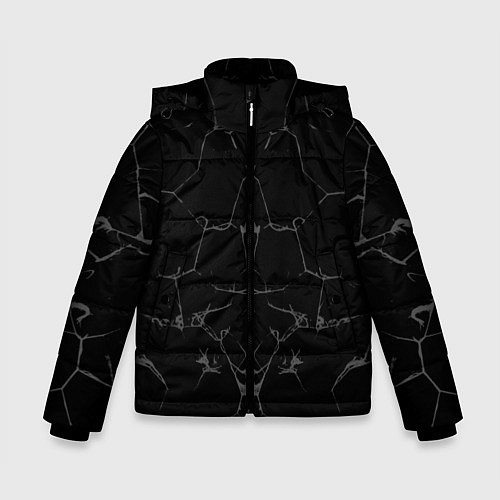 Зимняя куртка для мальчика Чёрные трещины / 3D-Светло-серый – фото 1