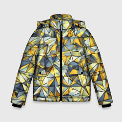 Куртка зимняя для мальчика Маленькие золотые треугольники, цвет: 3D-красный