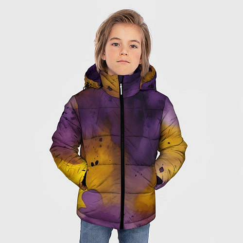 Зимняя куртка для мальчика Акварелика / 3D-Светло-серый – фото 3