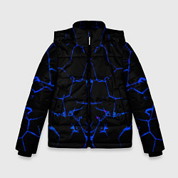 Куртка зимняя для мальчика Синие трещины узоры, цвет: 3D-красный