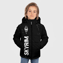 Куртка зимняя для мальчика Skyrim glitch на темном фоне по-вертикали, цвет: 3D-черный — фото 2