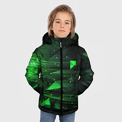 Куртка зимняя для мальчика Преобразования зеленого в абстракции, цвет: 3D-красный — фото 2