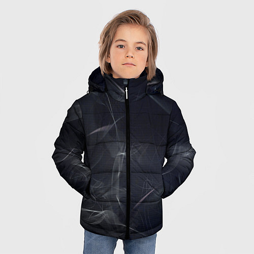 Зимняя куртка для мальчика Серый дым и тьма / 3D-Черный – фото 3