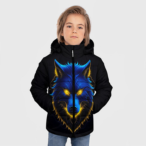 Зимняя куртка для мальчика Синий хищник / 3D-Черный – фото 3