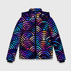 Зимняя куртка для мальчика Разноцветные волны-чешуйки