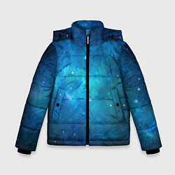 Куртка зимняя для мальчика Голубой космос, цвет: 3D-светло-серый