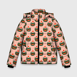 Куртка зимняя для мальчика Рождественская лягушка, цвет: 3D-светло-серый