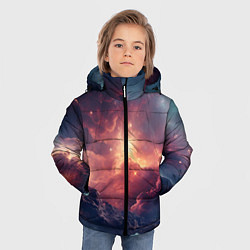 Куртка зимняя для мальчика Космические облака, цвет: 3D-красный — фото 2
