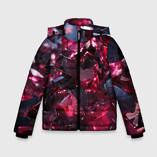 Зимняя куртка для мальчика Плиты в стиле абстракционизм / 3D-Светло-серый – фото 1