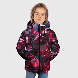 Куртка зимняя для мальчика Плиты в стиле абстракционизм, цвет: 3D-красный — фото 2