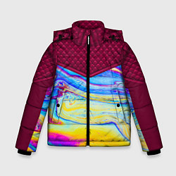 Куртка зимняя для мальчика Разводы мыльного пузырька, цвет: 3D-красный