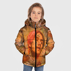 Куртка зимняя для мальчика Lil Peep розы, цвет: 3D-светло-серый — фото 2