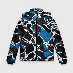 Куртка зимняя для мальчика Кляксы чёрные и синие, цвет: 3D-черный