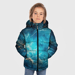 Куртка зимняя для мальчика Голубая небула, цвет: 3D-черный — фото 2