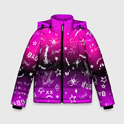 Куртка зимняя для мальчика Тату Лил Пипа на фиолетовом, цвет: 3D-светло-серый