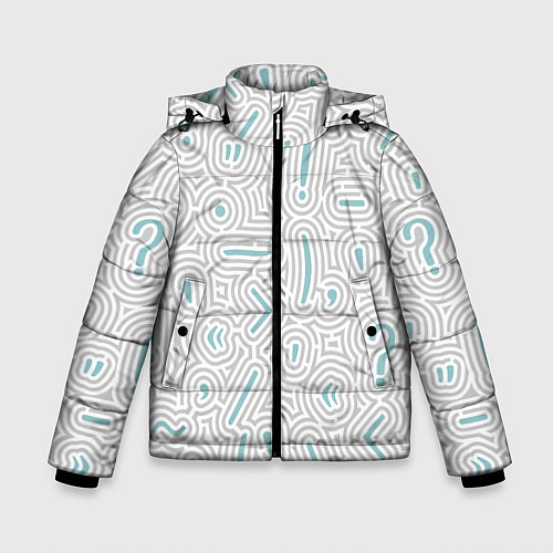 Зимняя куртка для мальчика Паттерн филолога / 3D-Светло-серый – фото 1