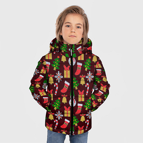 Зимняя куртка для мальчика Christmas sparkles / 3D-Черный – фото 3