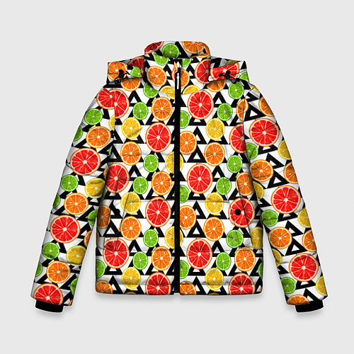 Зимняя куртка для мальчика Citrus pattern / 3D-Светло-серый – фото 1