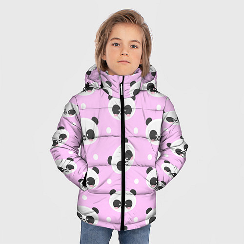 Зимняя куртка для мальчика Милая улыбающаяся панда / 3D-Черный – фото 3
