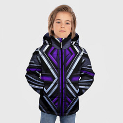 Куртка зимняя для мальчика Фиолетовые вставки на черном фоне, цвет: 3D-черный — фото 2