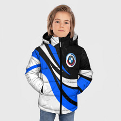 Куртка зимняя для мальчика BMW - синяя абстракция, цвет: 3D-красный — фото 2