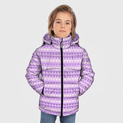 Куртка зимняя для мальчика Геометрический узор с сердцами, цвет: 3D-черный — фото 2