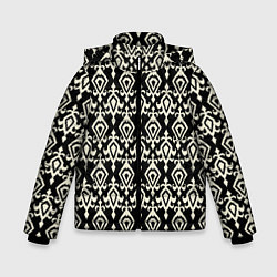 Куртка зимняя для мальчика Черно-белый орнамент, цвет: 3D-черный