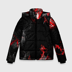 Куртка зимняя для мальчика Дым и текстуры, цвет: 3D-черный