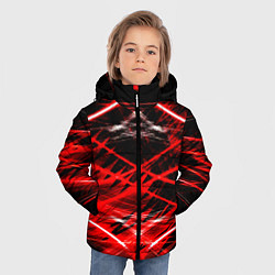 Куртка зимняя для мальчика Красный лазер линии, цвет: 3D-черный — фото 2