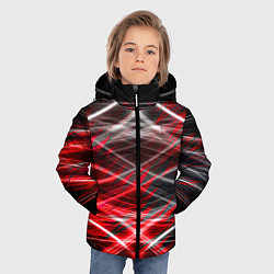 Куртка зимняя для мальчика Красный лазер линии, цвет: 3D-черный — фото 2