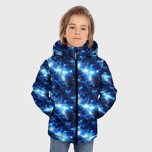 Зимняя куртка для мальчика Cosmic neon boom / 3D-Черный – фото 3
