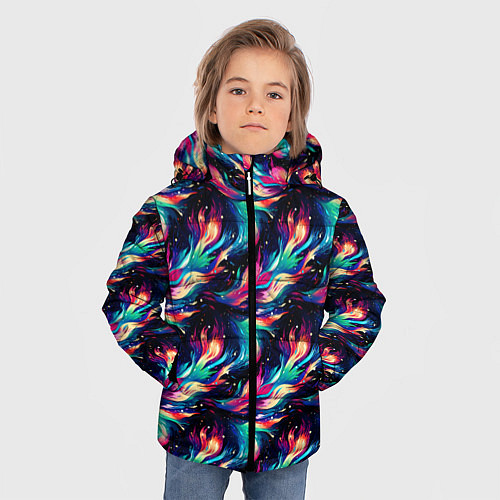 Зимняя куртка для мальчика Волшебство в деталях / 3D-Светло-серый – фото 3