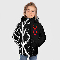 Куртка зимняя для мальчика Знак жертвы из аниме берсерк, цвет: 3D-черный — фото 2