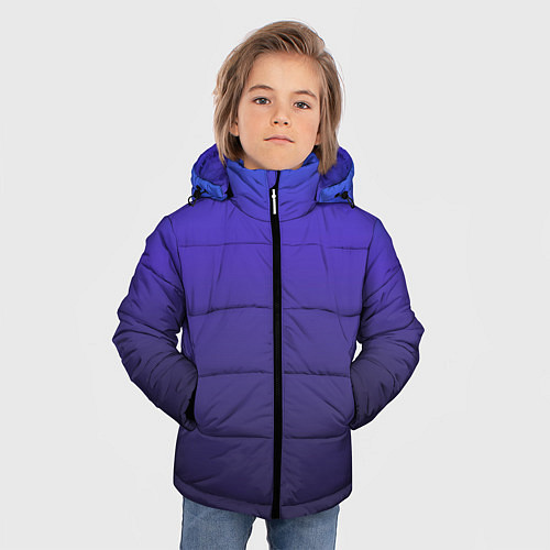 Зимняя куртка для мальчика Градиент фиолетово голубой / 3D-Светло-серый – фото 3