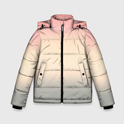Куртка зимняя для мальчика Персиковый и серый градиент, цвет: 3D-черный