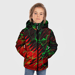 Куртка зимняя для мальчика Зелёные трещины узоры, цвет: 3D-черный — фото 2