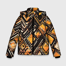 Зимняя куртка для мальчика Жёлтые ромбы и линии