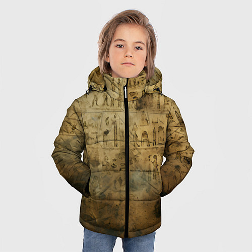 Зимняя куртка для мальчика Древний папирус / 3D-Красный – фото 3