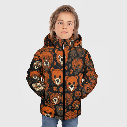 Зимняя куртка для мальчика Мишки сердитые / 3D-Черный – фото 3